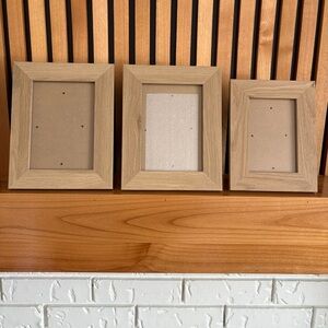 Set of 3 Natural Wood Inspired Picture Frame Set